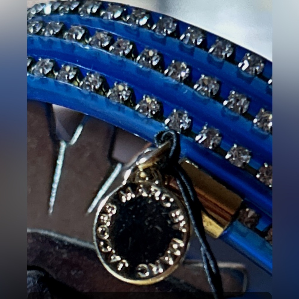 NWT Marc by Marc Jacobs Electric Blue Lemonade Rhinestone Wrap Bracelet